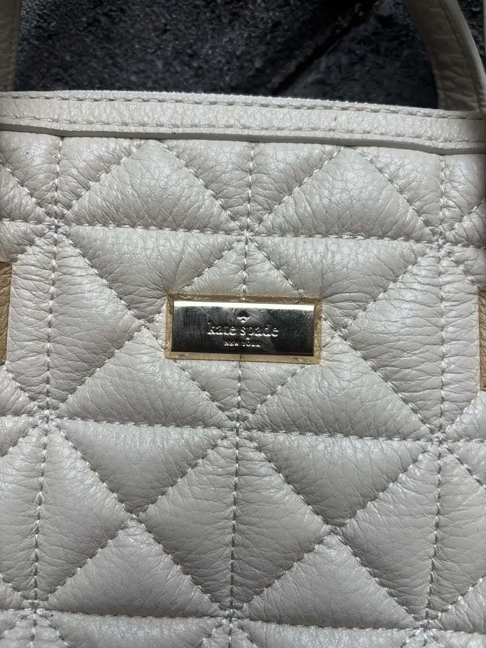 Kate Spade Colorblock Ivory and Black Quilted Leather purse